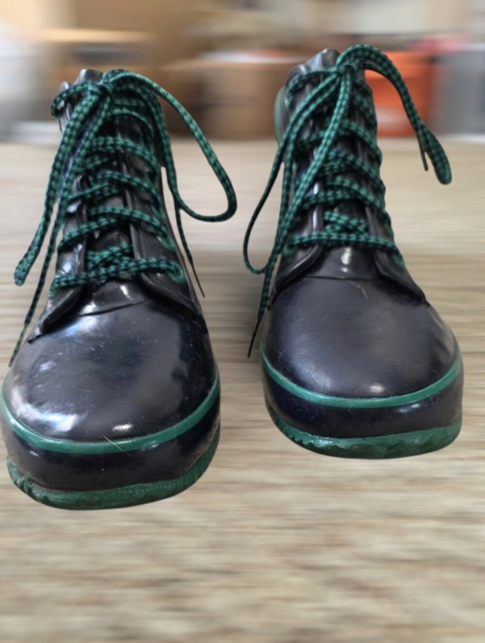 Sporto Navy Blue and Green Lace-Up Women's Boots Sz 6